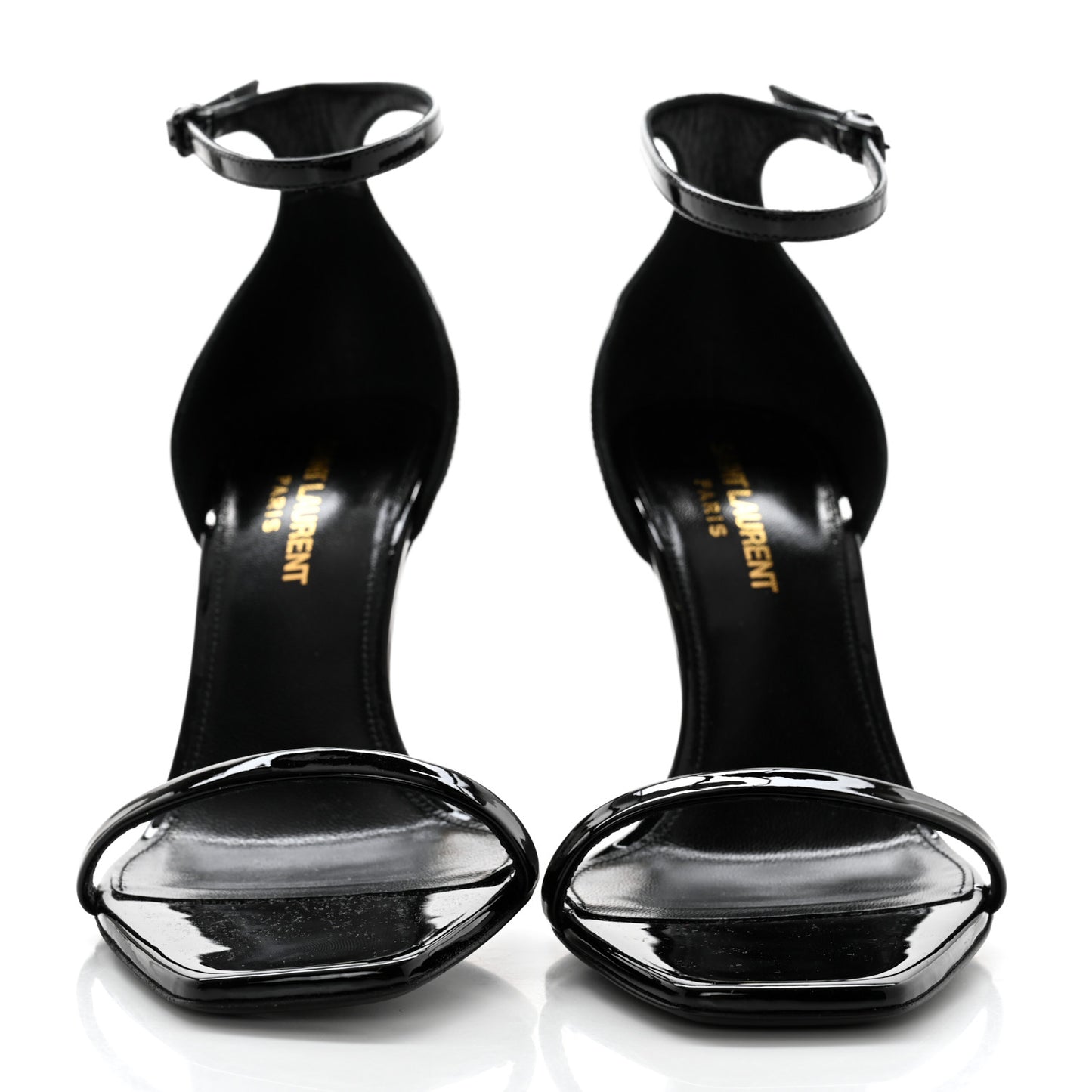 Patent Calfskin Opyum 110 Sandals 37 Black Gold