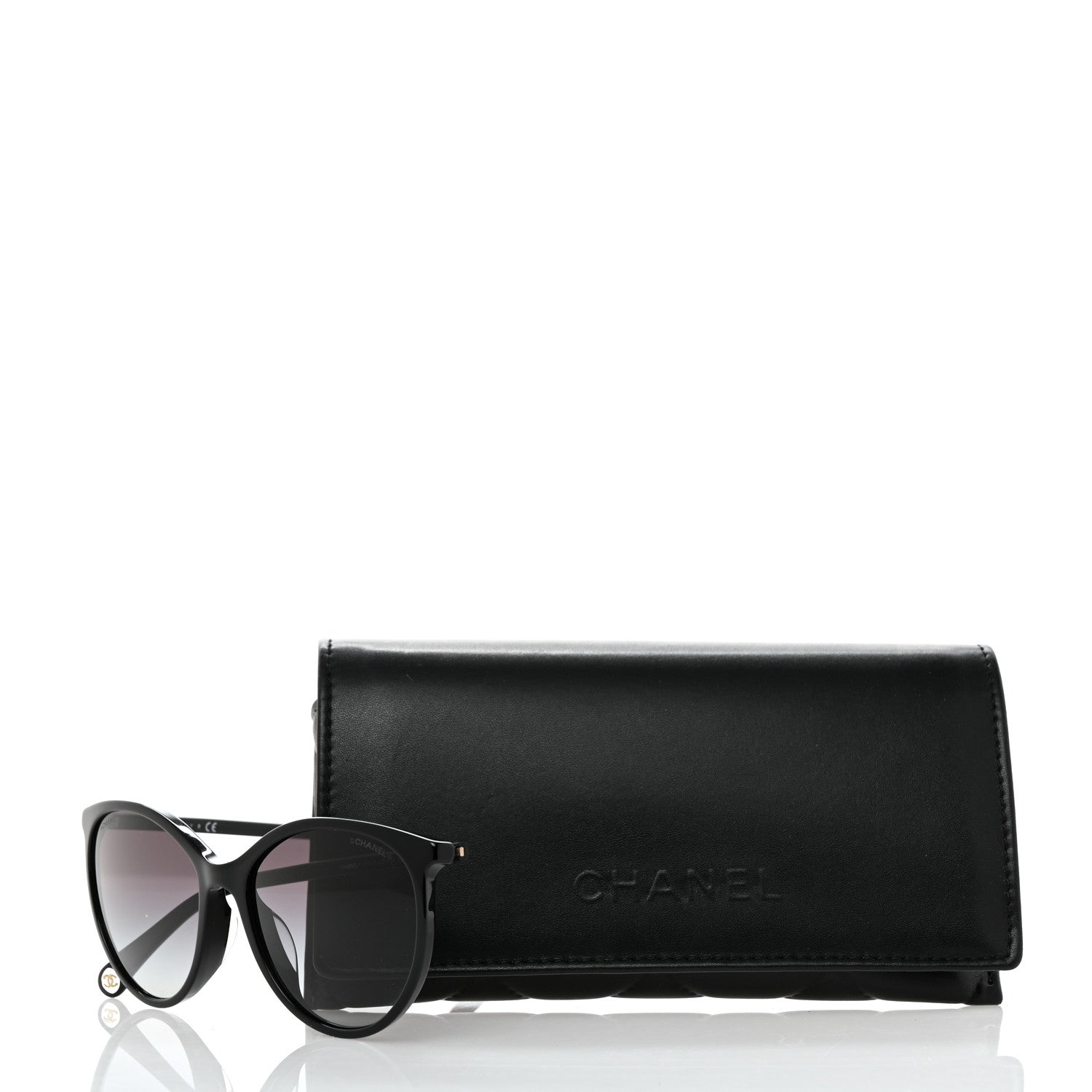 Chanel Acetate Pantos Cat Eye Sunglasses 5448-A Black 8 of 8