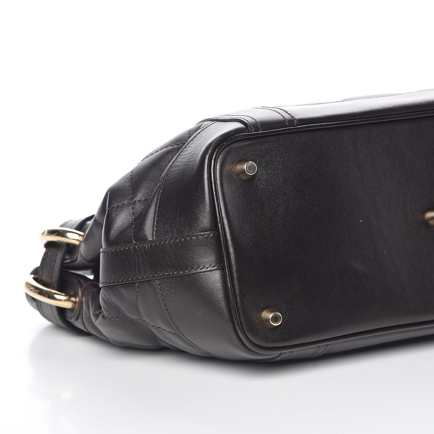 Calfskin Quilted Baby Beaton Dark Brown
