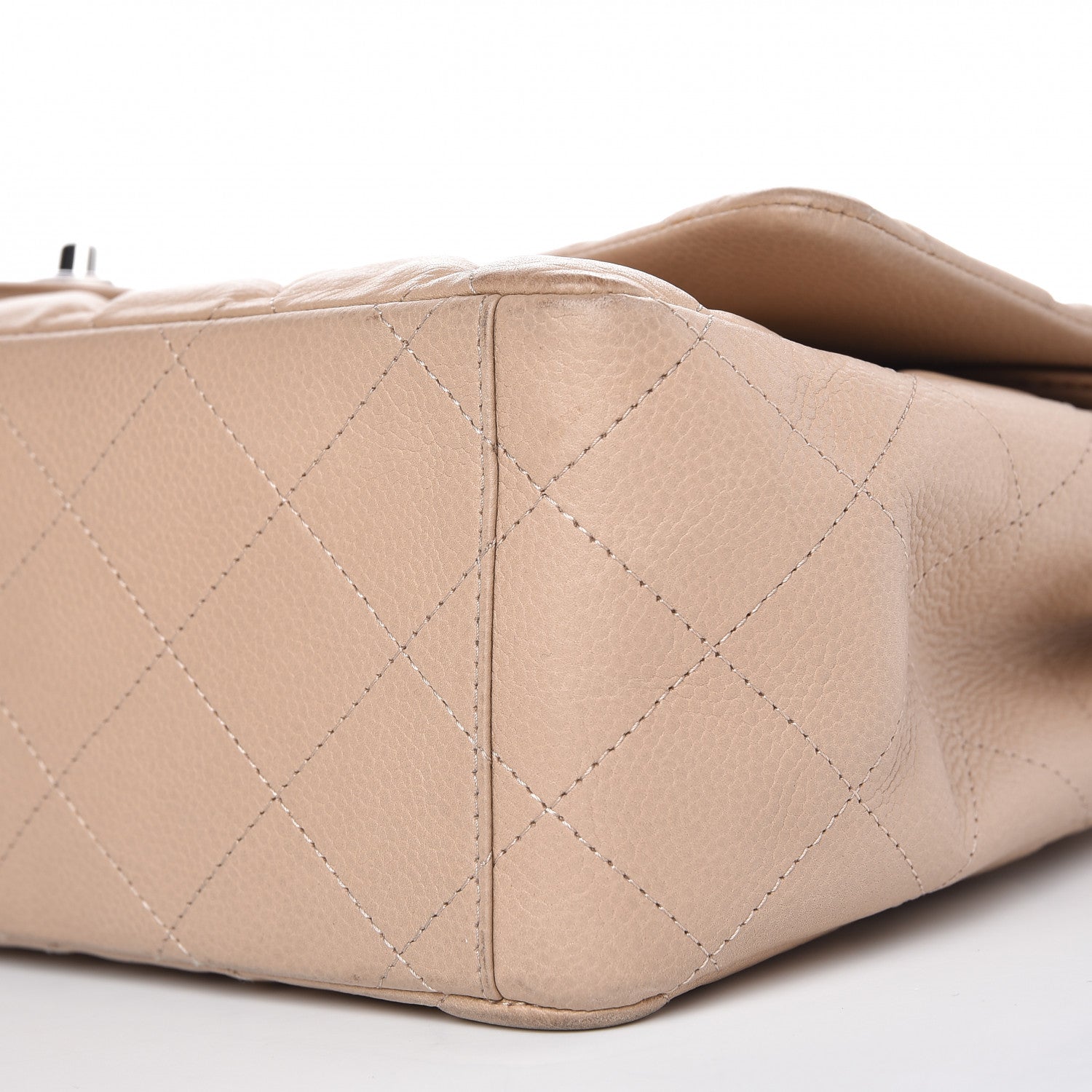 Chanel Caviar Quilted Maxi Double Flap Beige 14 of 14