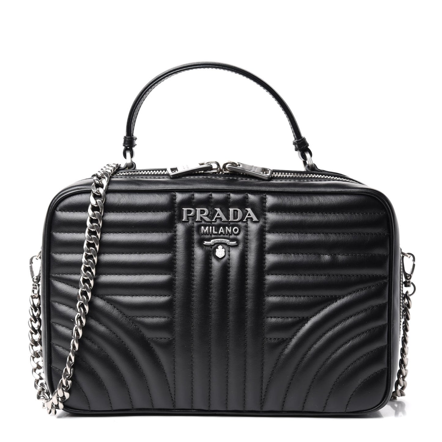 Soft Calfskin Medium Diagramme Crossbody Bag Black