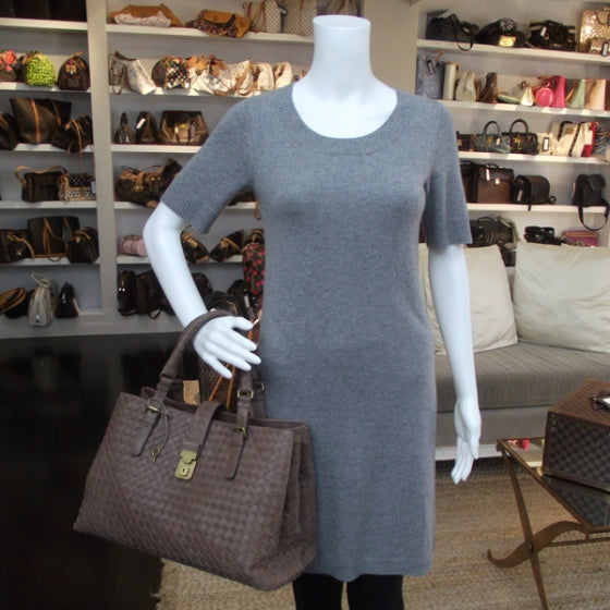 Bottega Veneta Leather Intrecciato Roma Tote Elephant 2 of 11