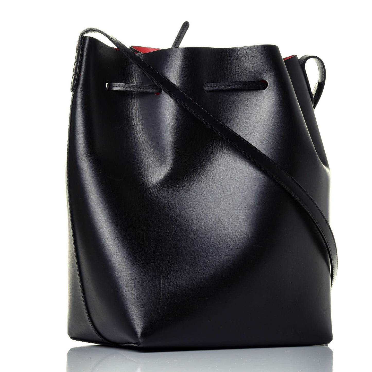 Calfskin Mini Bucket Bag Black Flamma