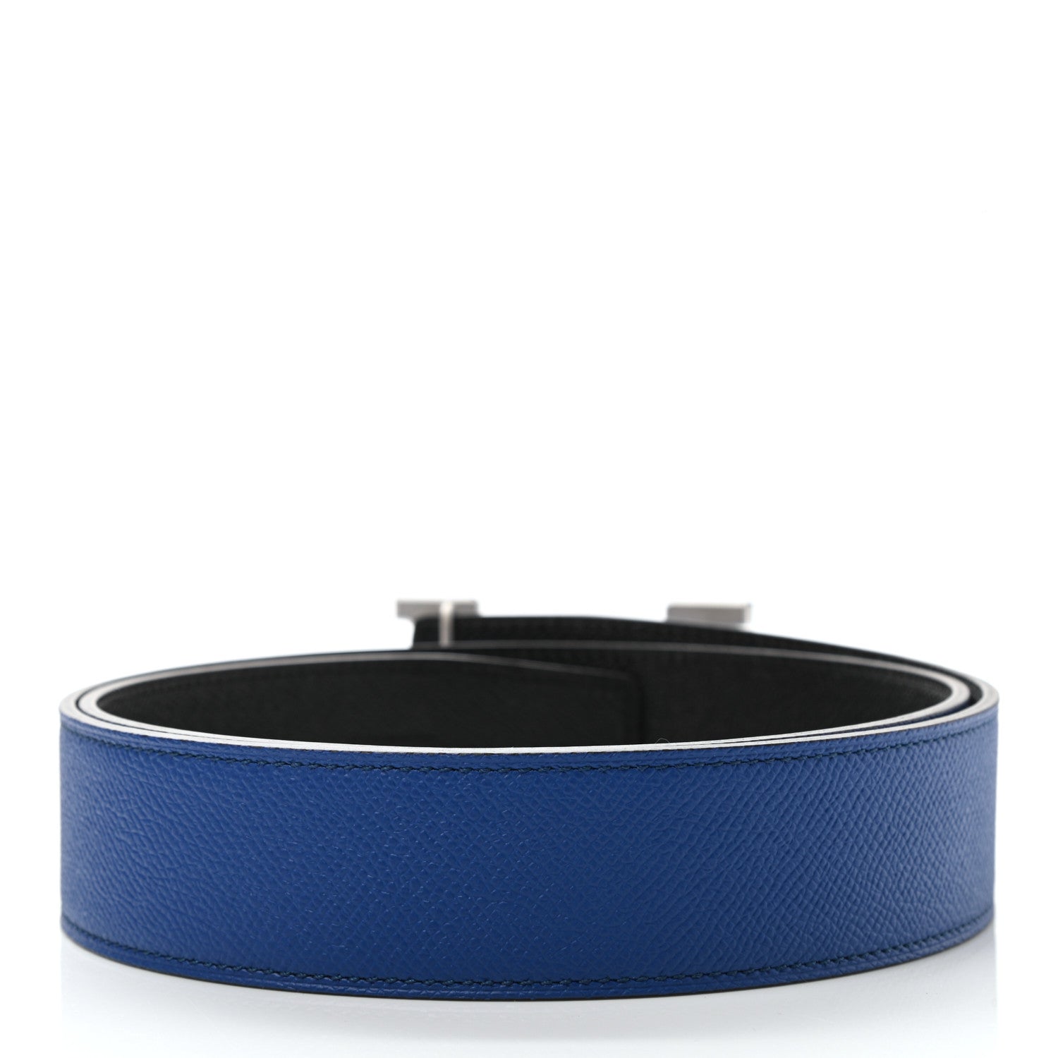 Hermes Epsom 38mm Constance H Belt 85 Black Bleu Zellige 2 of 6