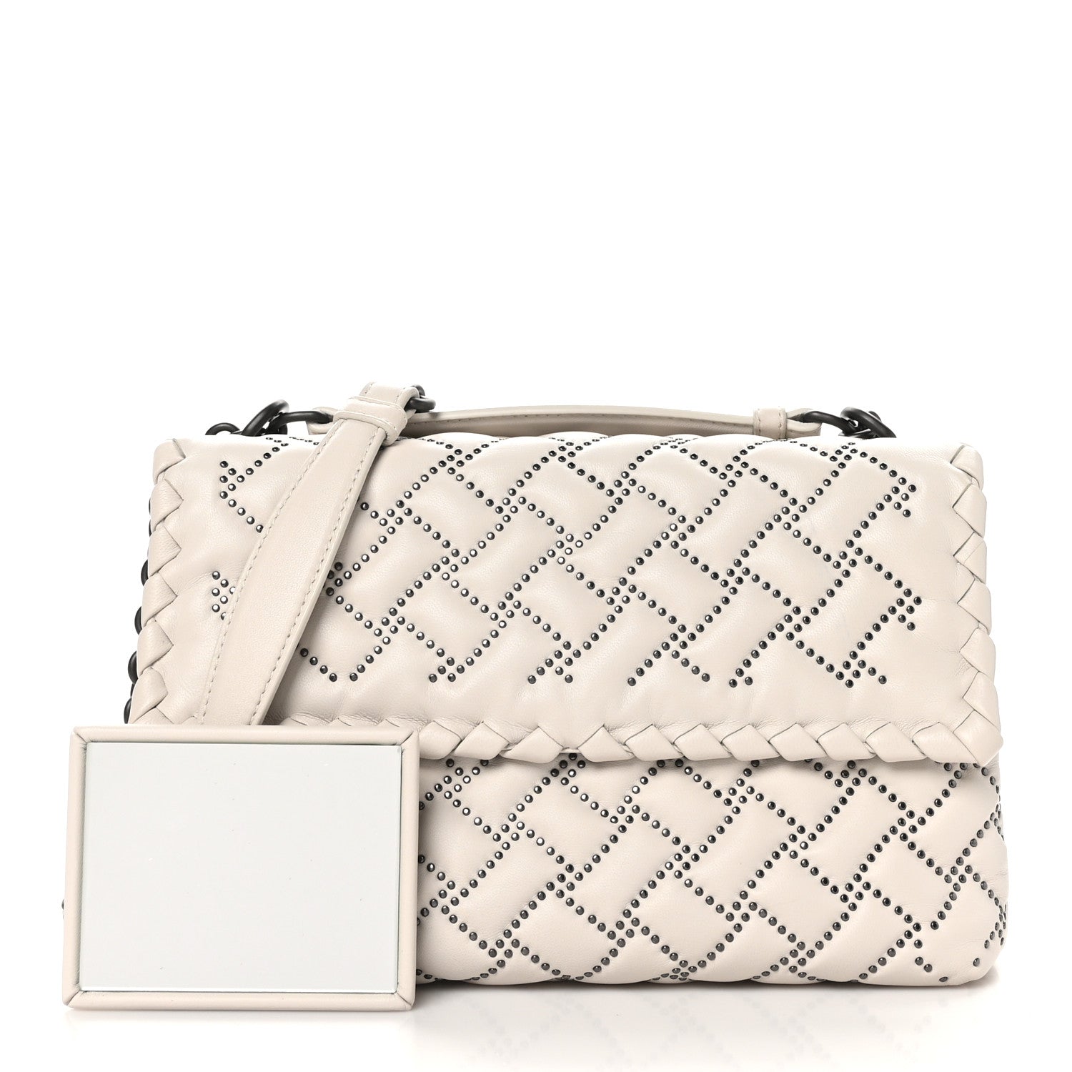 Bottega Veneta Nappa Intrecciato Microstuds Small Olimpia Shoulder Bag Plaster 3 of 10