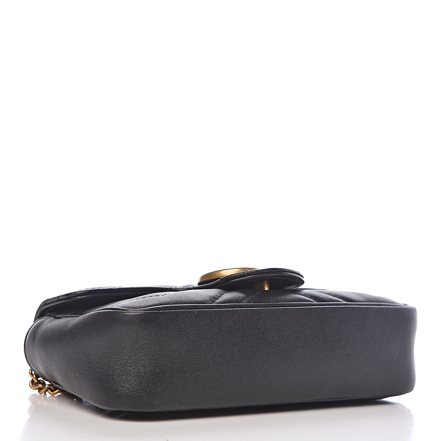 Calfskin Matelasse Super Mini GG Marmont Shoulder Bag Black