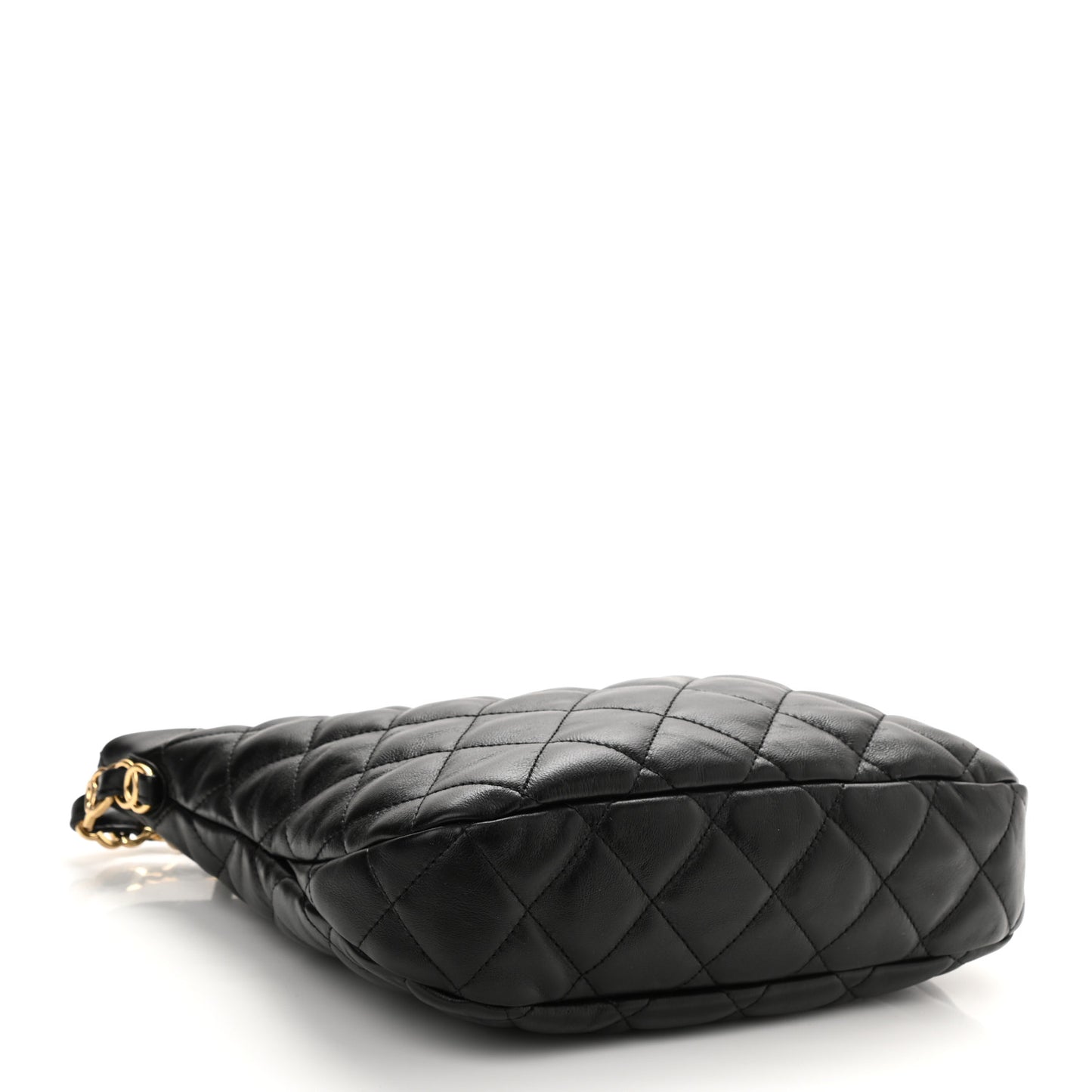 Lambskin Quilted Hobo Black