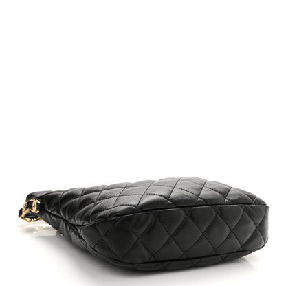 Chanel Lambskin Quilted Hobo Black 4 of 10