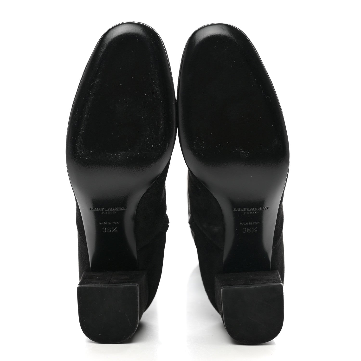 Saint Laurent Suede Babies Over The Knee Boots 36.5 Black 5 of 8