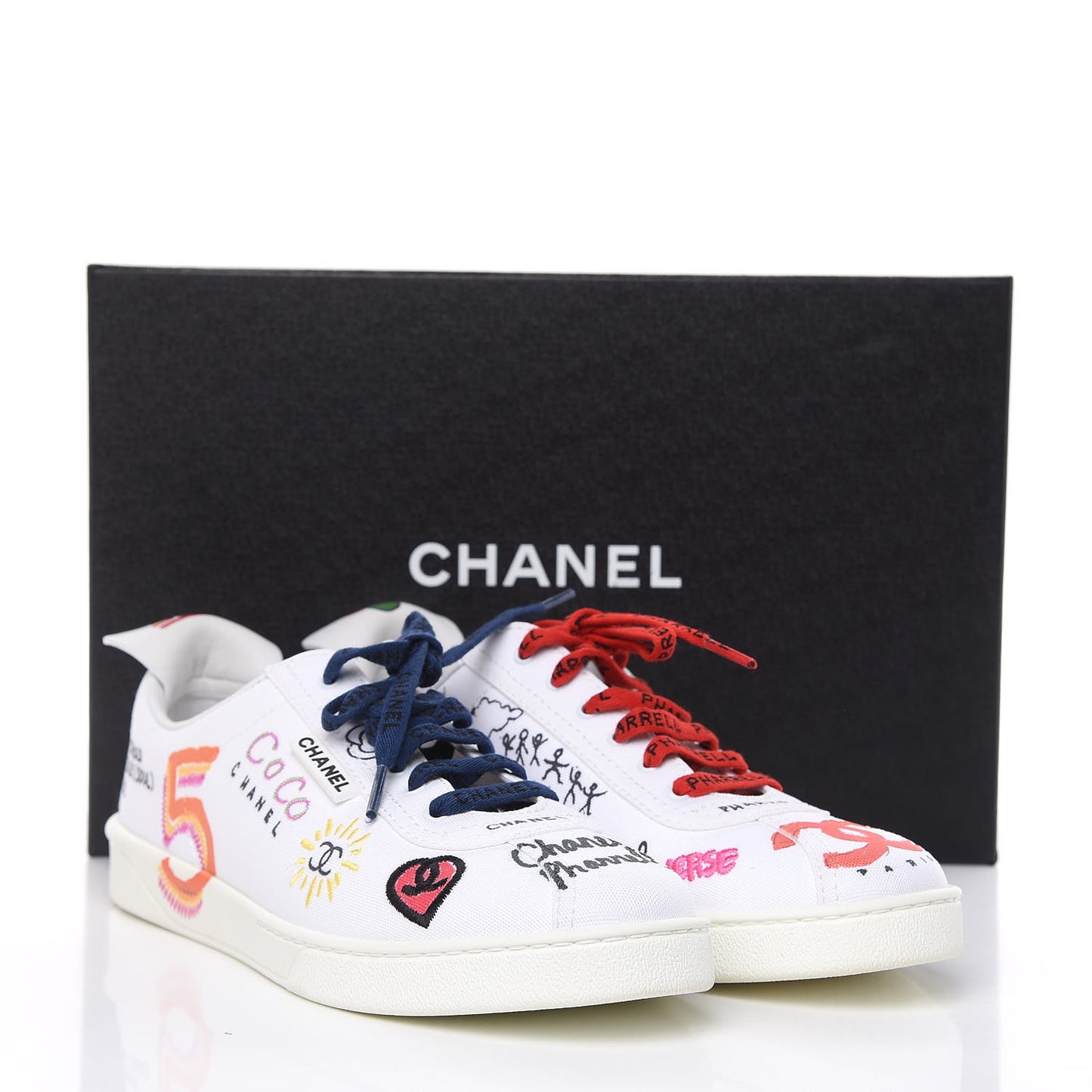 x Pharrell Williams Calfskin Womens Sneakers 41 White