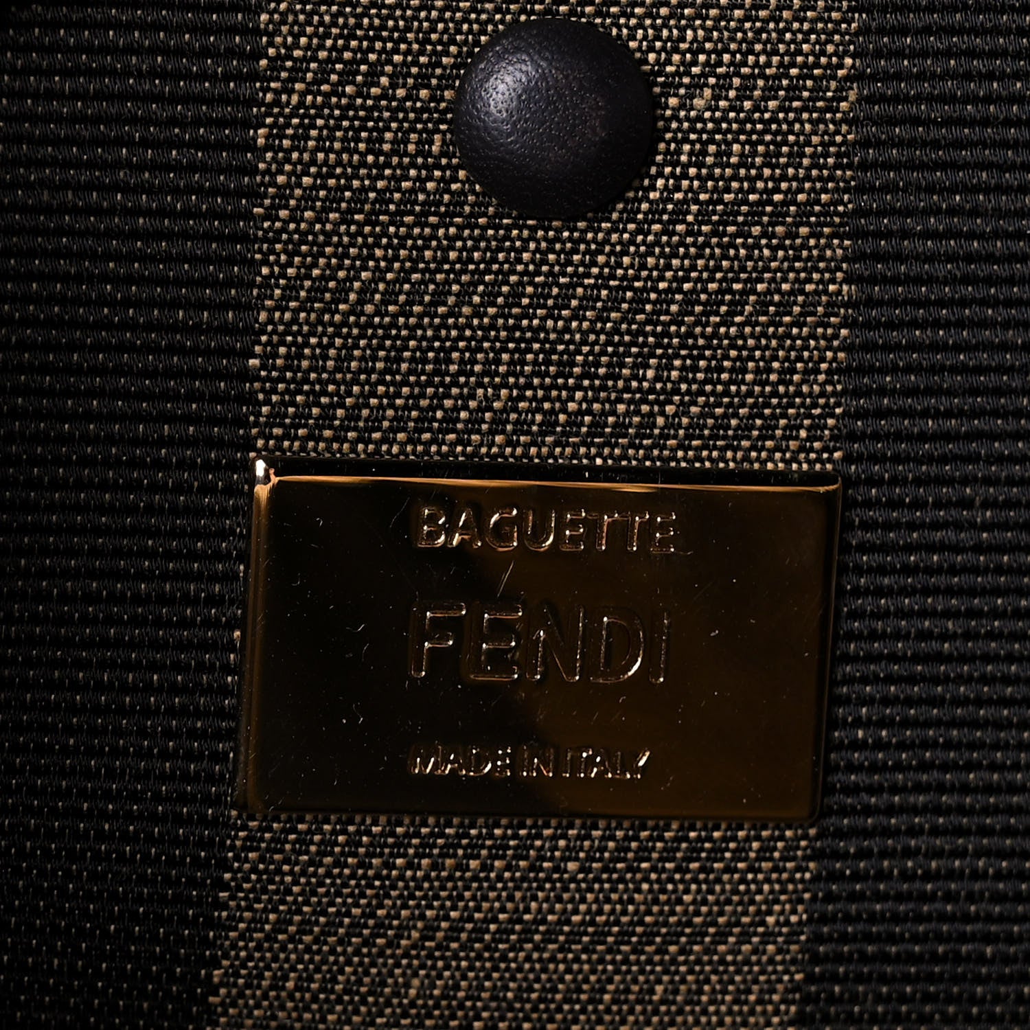 Fendi Fabric Jacquard Raffia Straw Pequin Gingham Woven Baguette Beige Black Natural 5 of 11