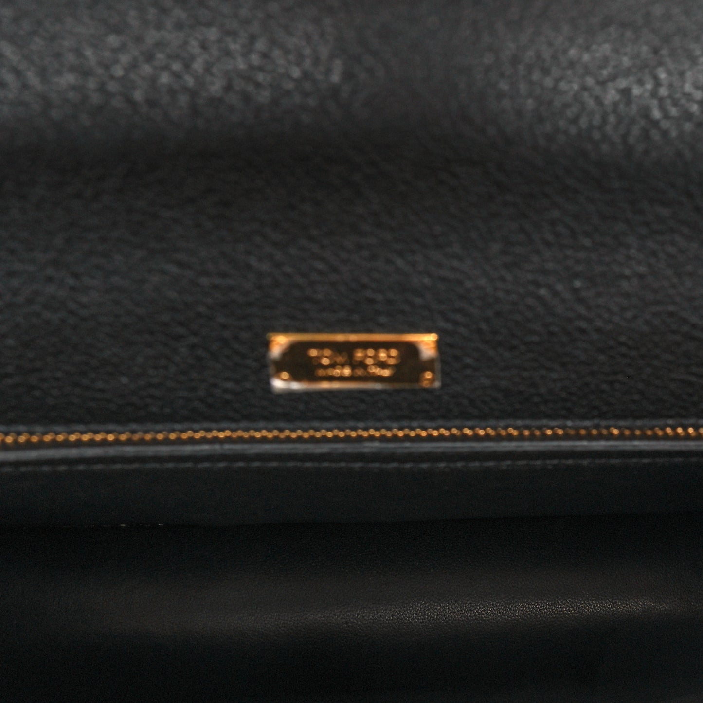 Grained Calfskin Small Tara Clutch Black
