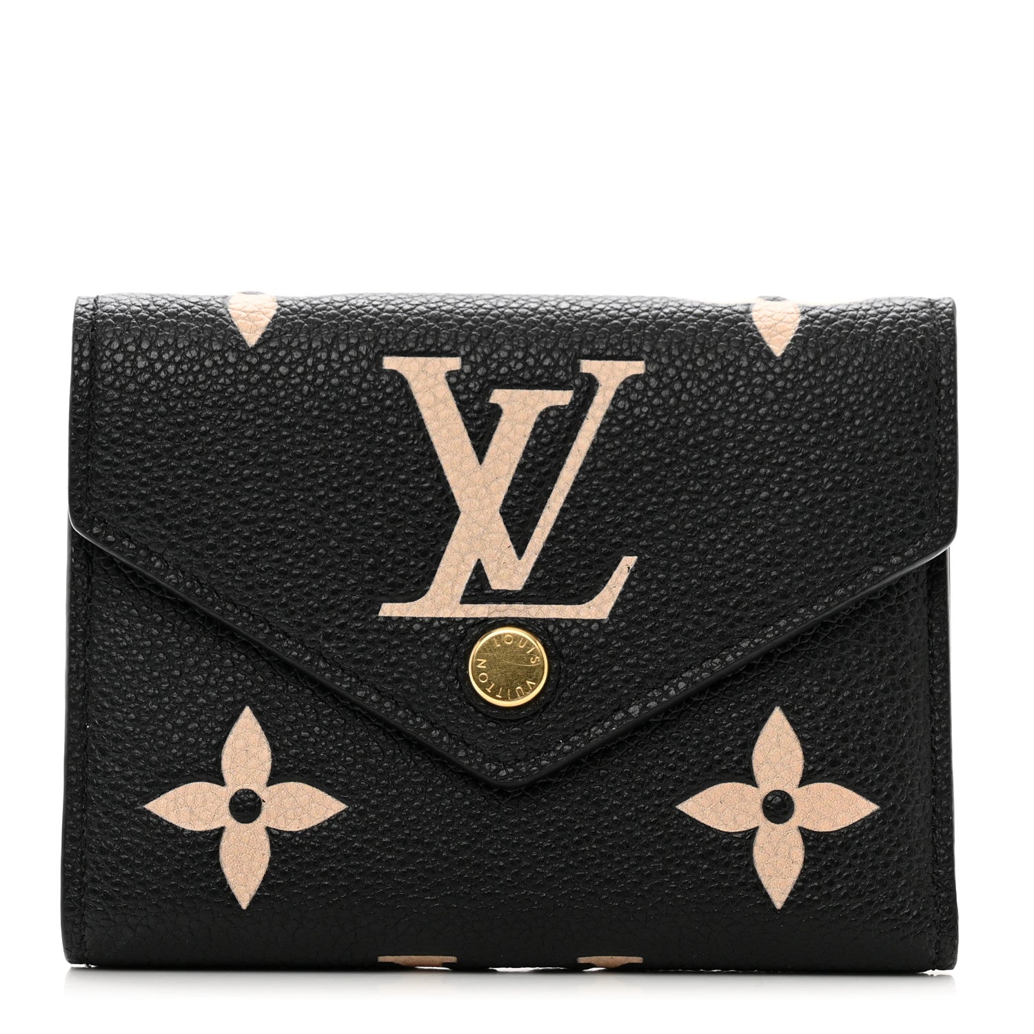 Louis Vuitton Empreinte Monogram Giant Victorine Wallet Black Beige 1 of 6