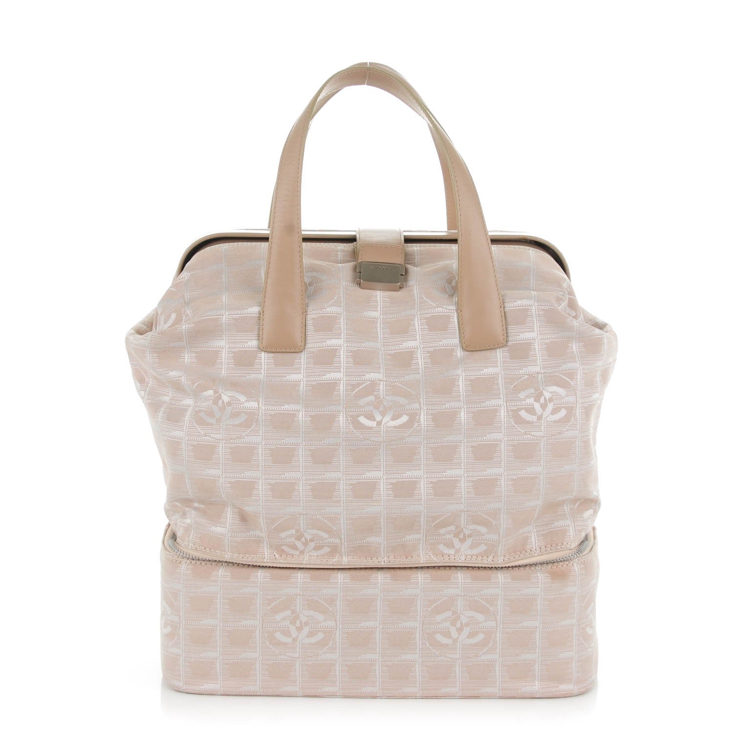 Chanel Nylon Travel Shoe Bag Carry On Beige 1 of 9