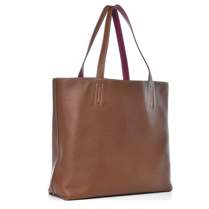 Hermes Taurillon Clemence Double Sens 36 Reversible Tote Marron Tosca 5 of 11