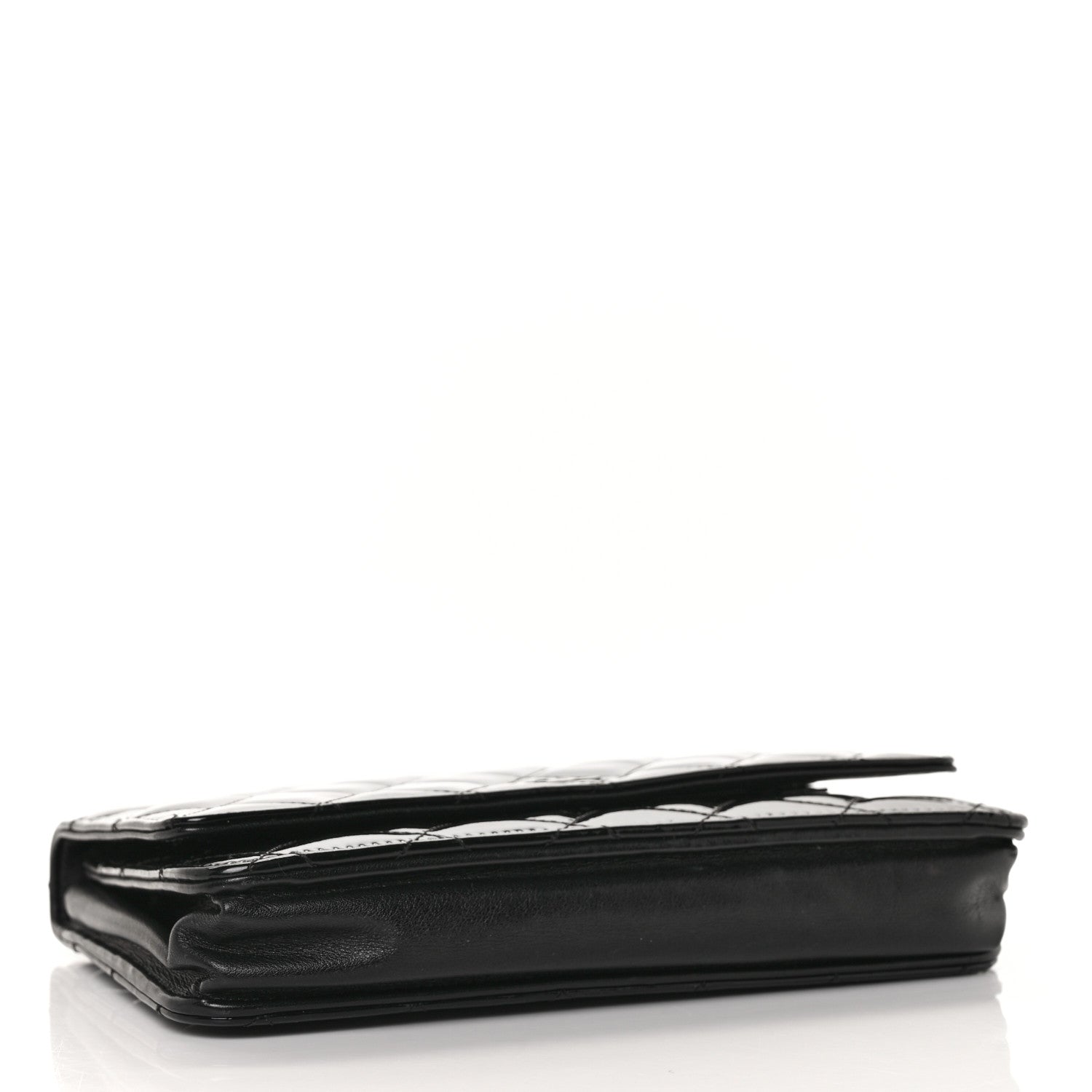 Chanel Patent Quilted Wallet On Chain WOC Black 4 of 12