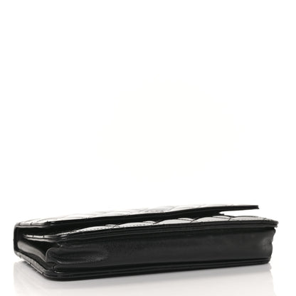 Chanel Patent Quilted Wallet On Chain WOC Black 4 of 12