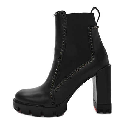 Christian Louboutin Nappa Out Line Spike Lug 100 Boots 40 Black 1 of 7
