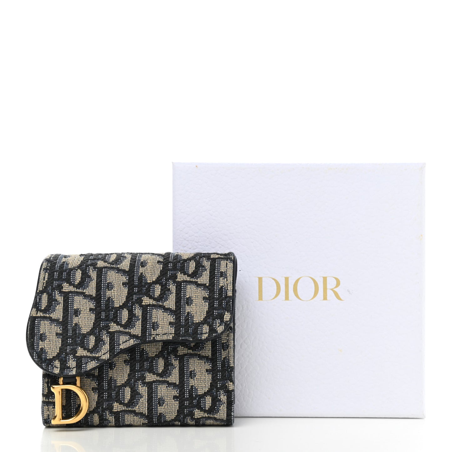 Oblique Saddle Lotus Wallet Blue