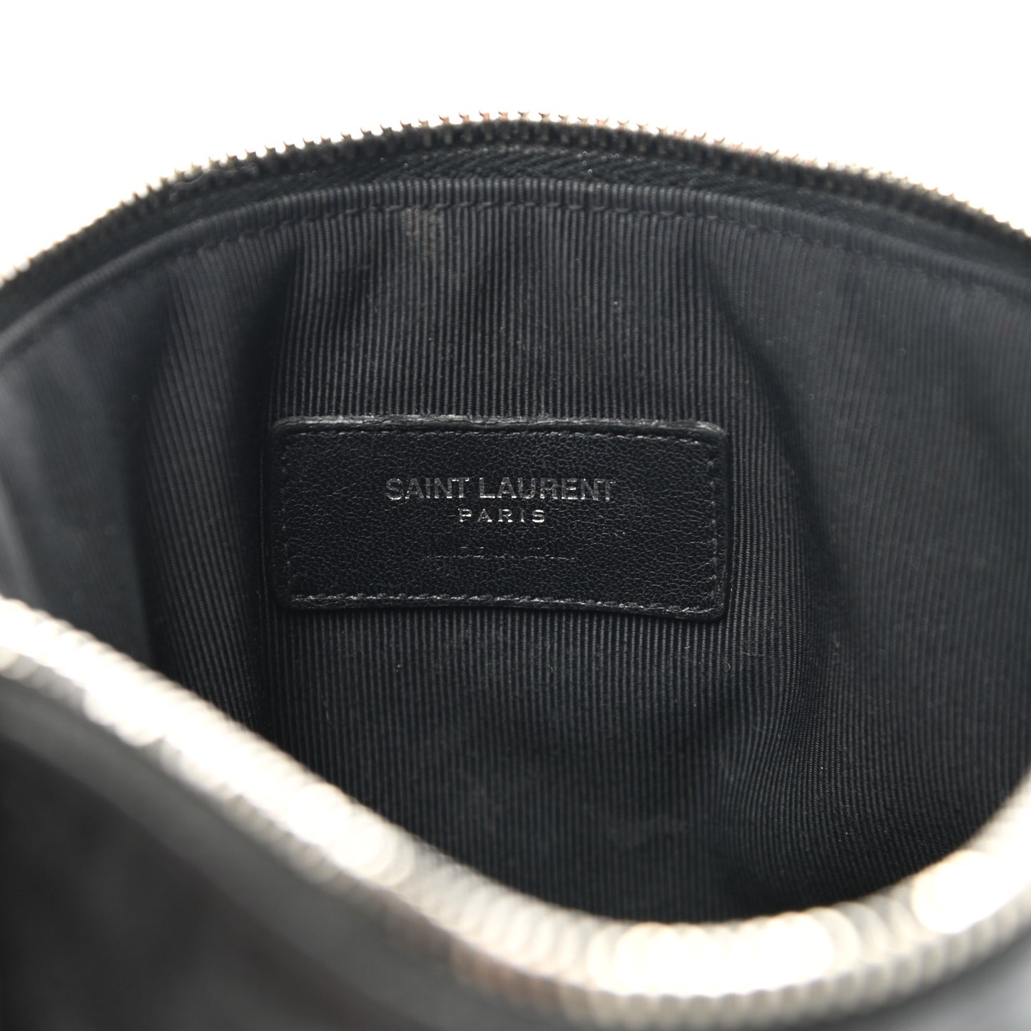 Calfskin Monogram Fringe Pouch Black