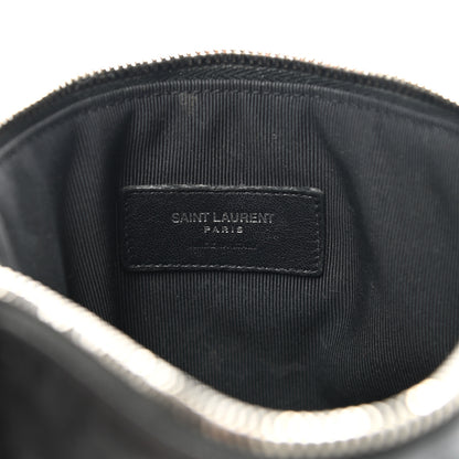 Saint Laurent Calfskin Monogram Fringe Pouch Black 6 of 13