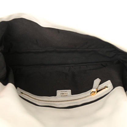 Fendi Nappa FF 1974 Embossed Large Baguette White 5 of 12