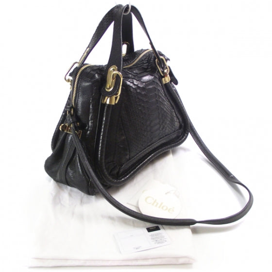 Chloe Python Medium Paraty Black 3 of 11