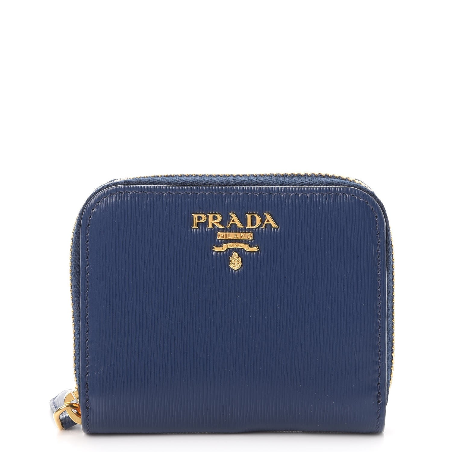 Prada Vitello Move Metal Coin Purse Bleuette 1 of 8