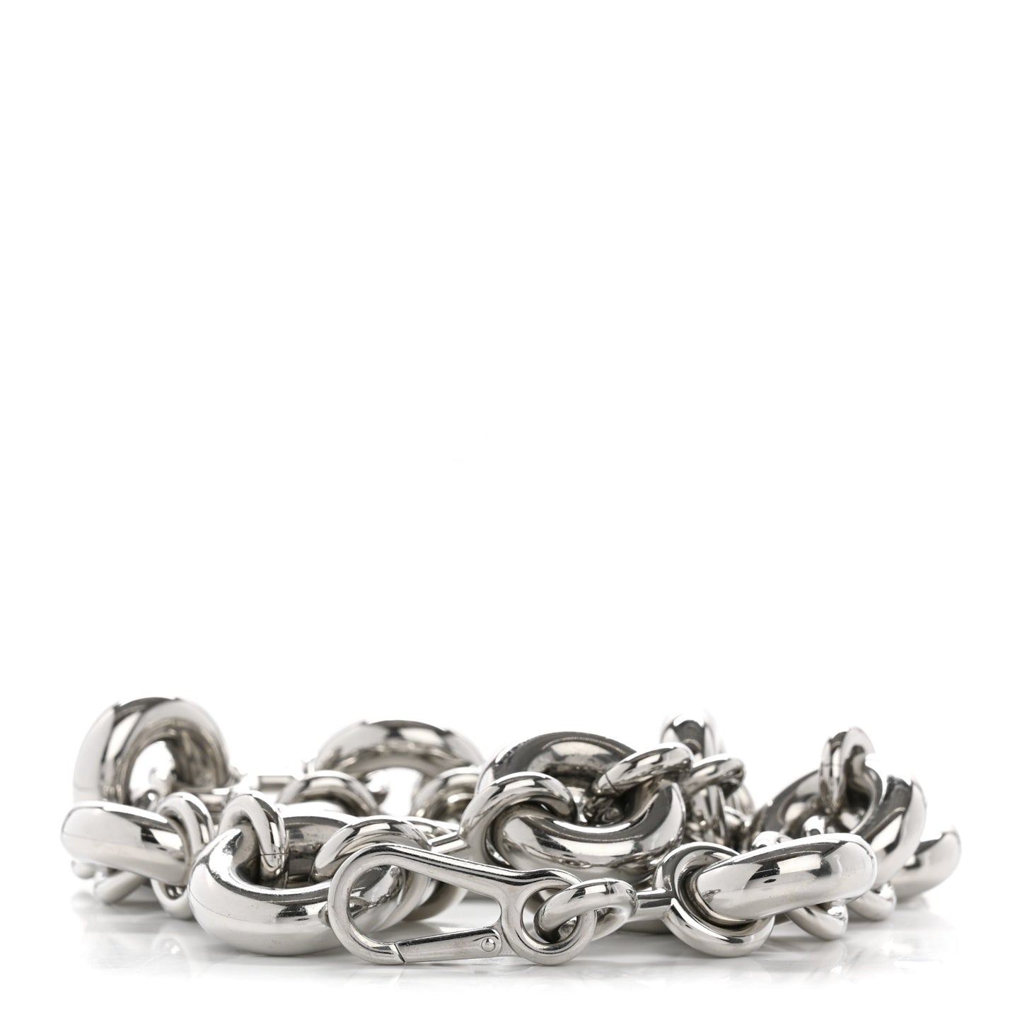 Aluminum Stainless Steel Chunky Donut Chain Shoulder Strap Silver