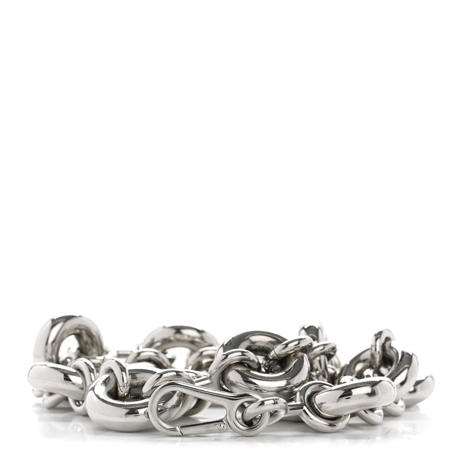 Loewe Aluminum Stainless Steel Chunky Donut Chain Shoulder Strap Silver 1 of 4
