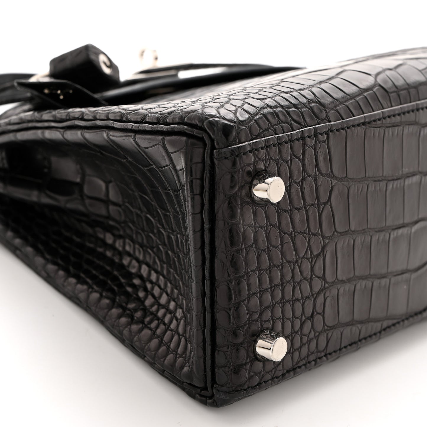 Matte Alligator Kelly Retourne 25 Black