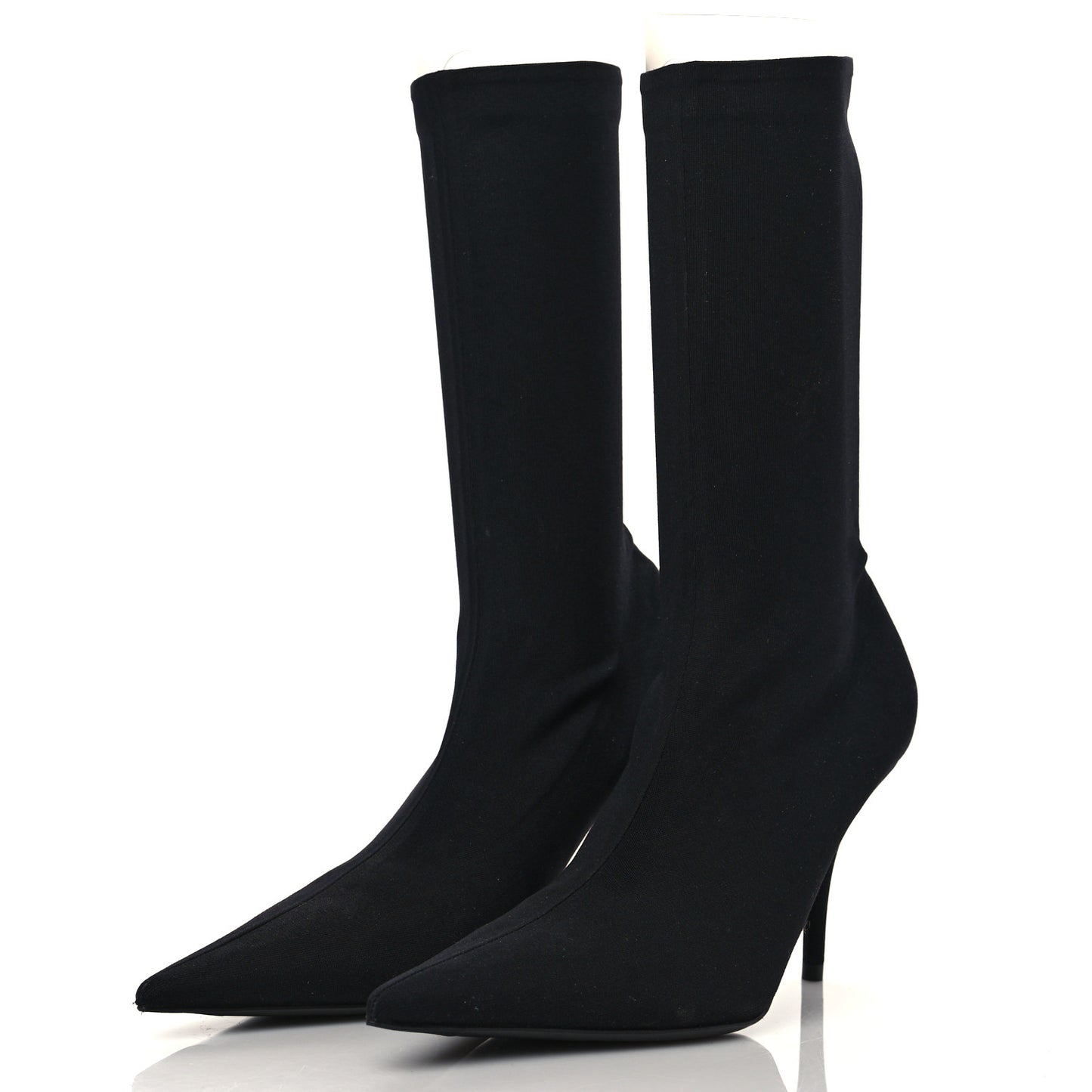 Matte Spandex Extreme Pointed Toe Knife 80mm Ankle Boots 37 Black