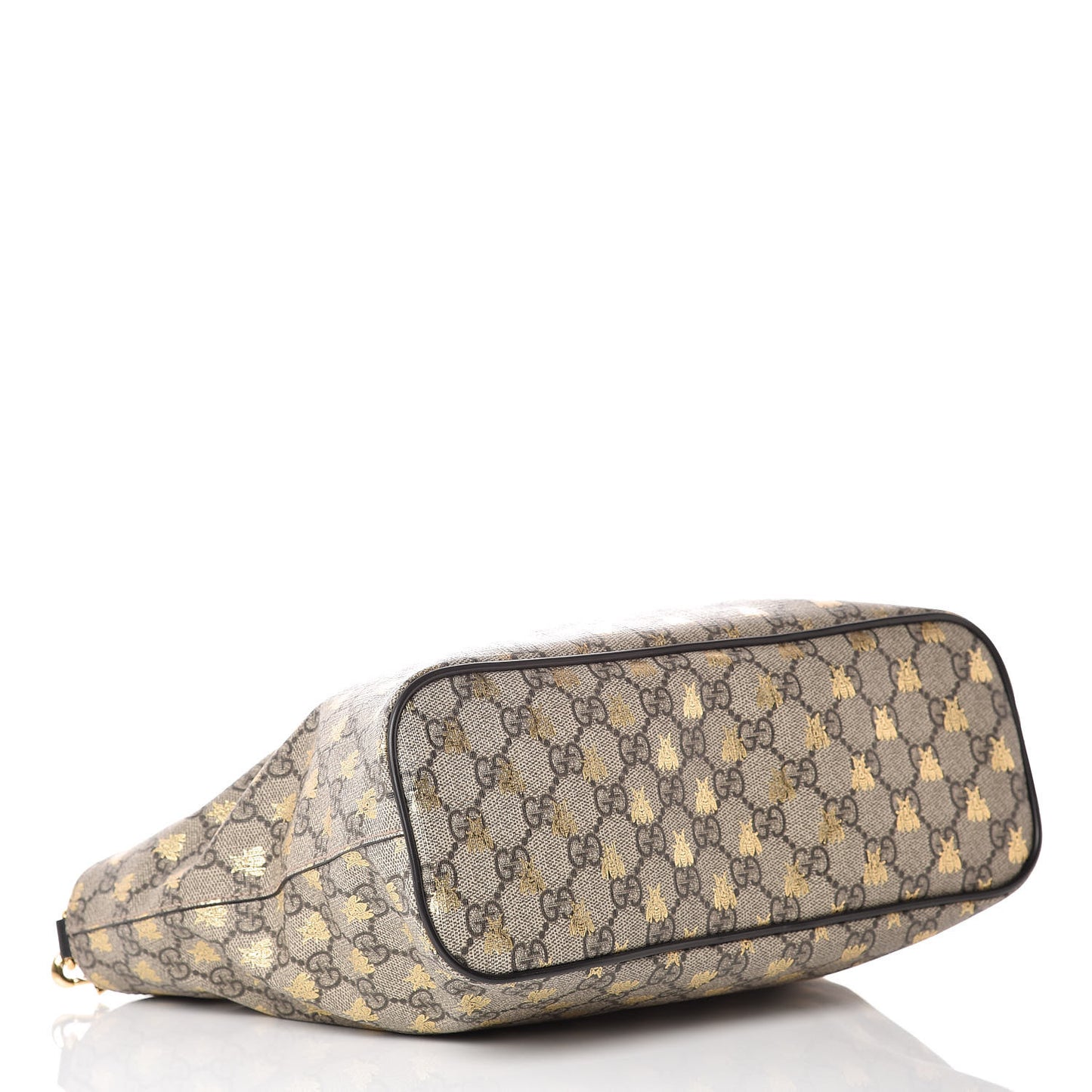 Soft GG Supreme Monogram Bees Small Crossbody Tote Beige Oro Black