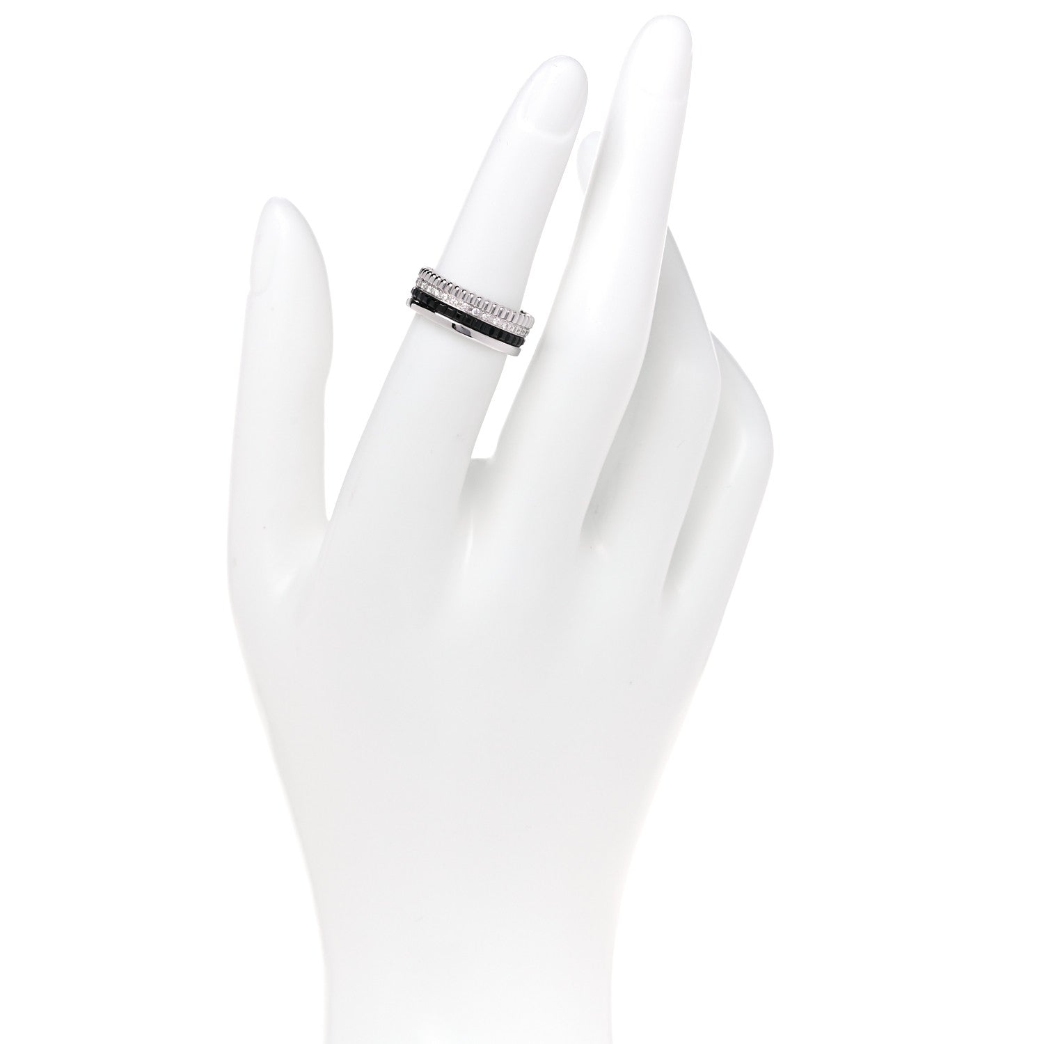 Boucheron 18K White Gold PVD Diamond Small Quatre Black Edition Ring 52 6 2 of 6