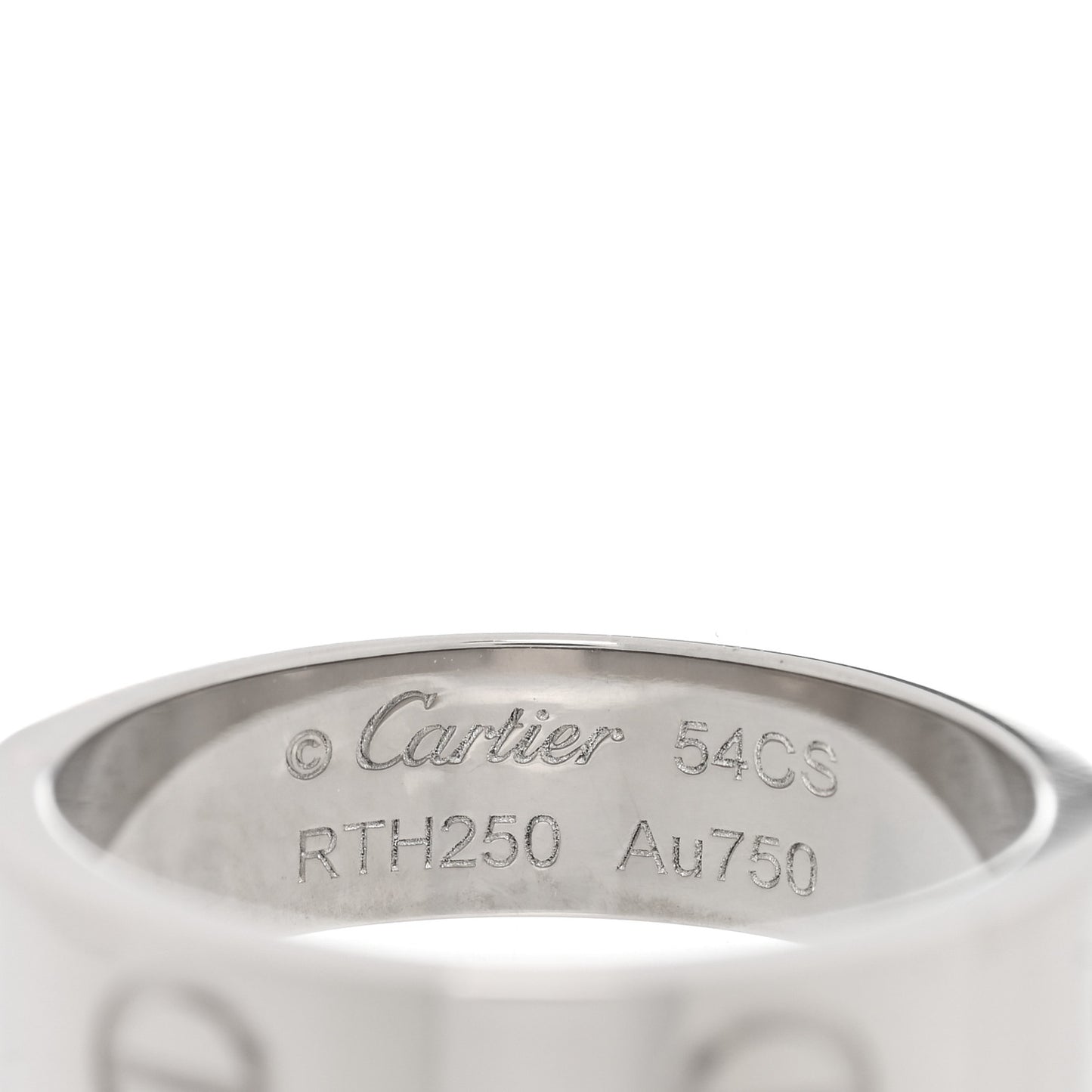 18K White Gold 5.5mm LOVE Ring 54 6.75