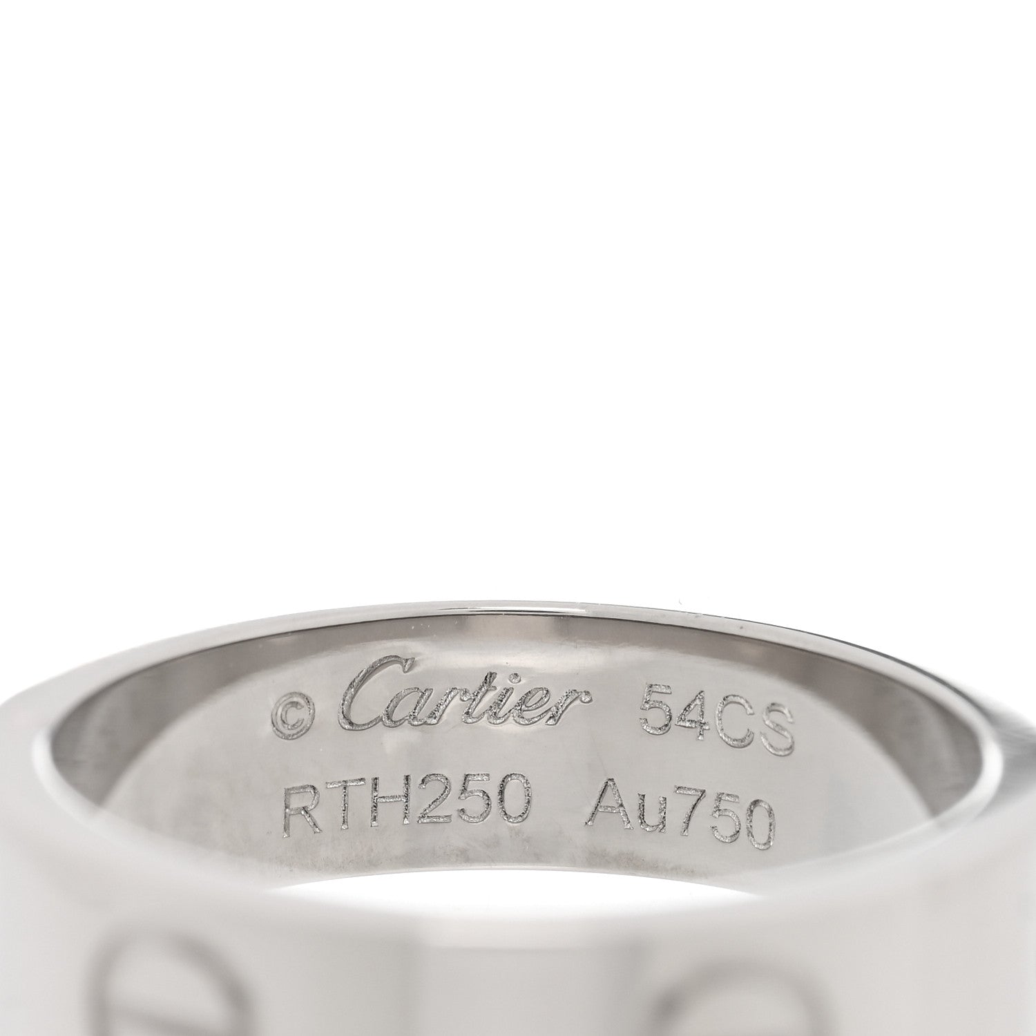 Cartier 18K White Gold 5.5mm LOVE Ring 54 6.75 4 of 5
