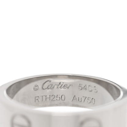 Cartier 18K White Gold 5.5mm LOVE Ring 54 6.75 4 of 5