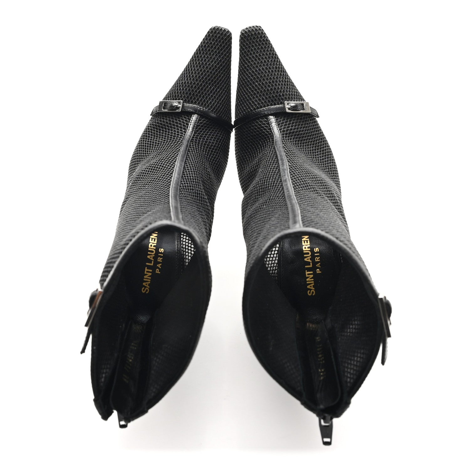 Saint Laurent Elba Applique Tulle Aston 115 Boots 37.5 Black 2 of 10