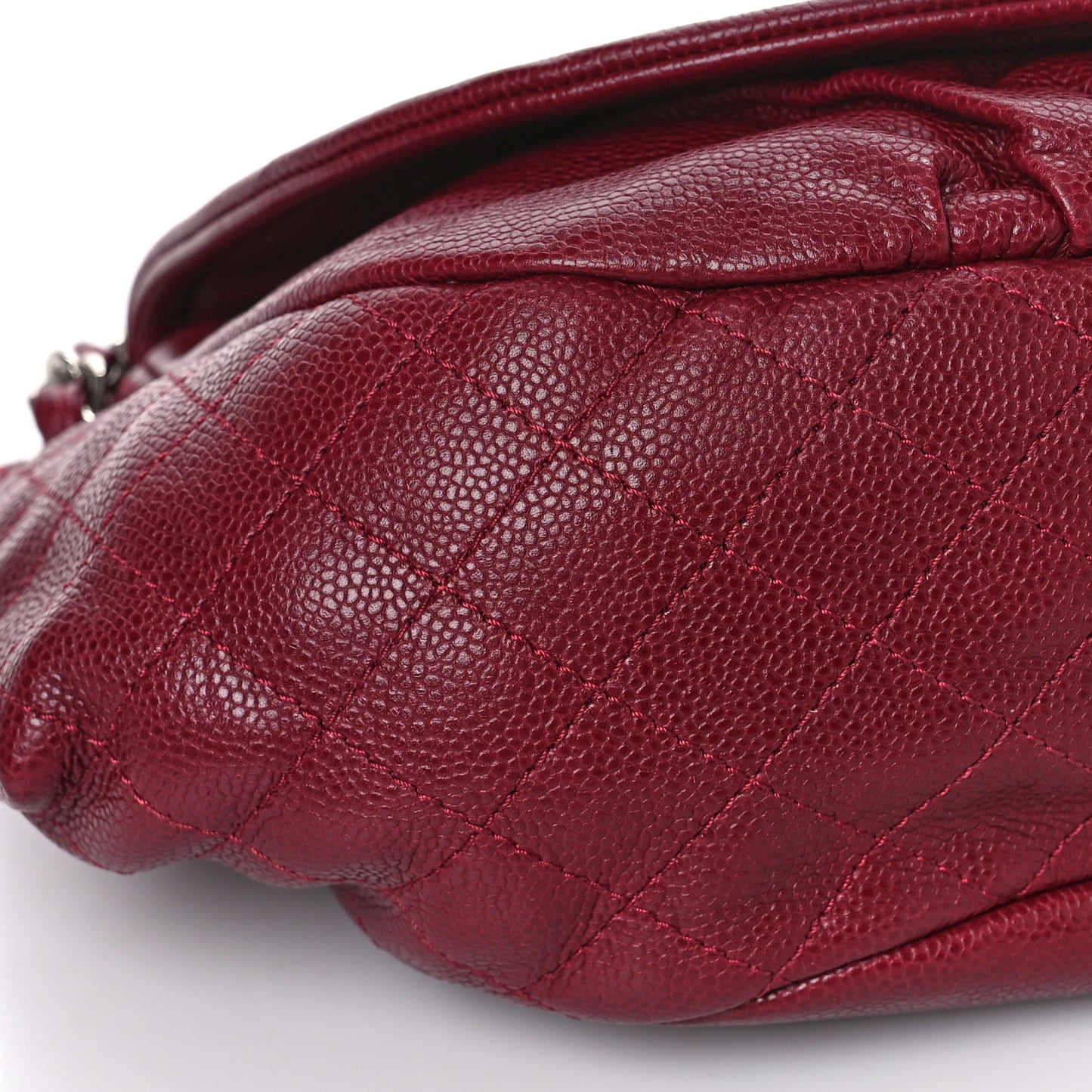 Caviar Large Half Moon Flap Bordeaux