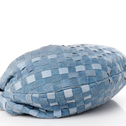 Bottega Veneta Nappa Denim Effect Intrecciato Teen Jodie Hobo Denim 10 of 11