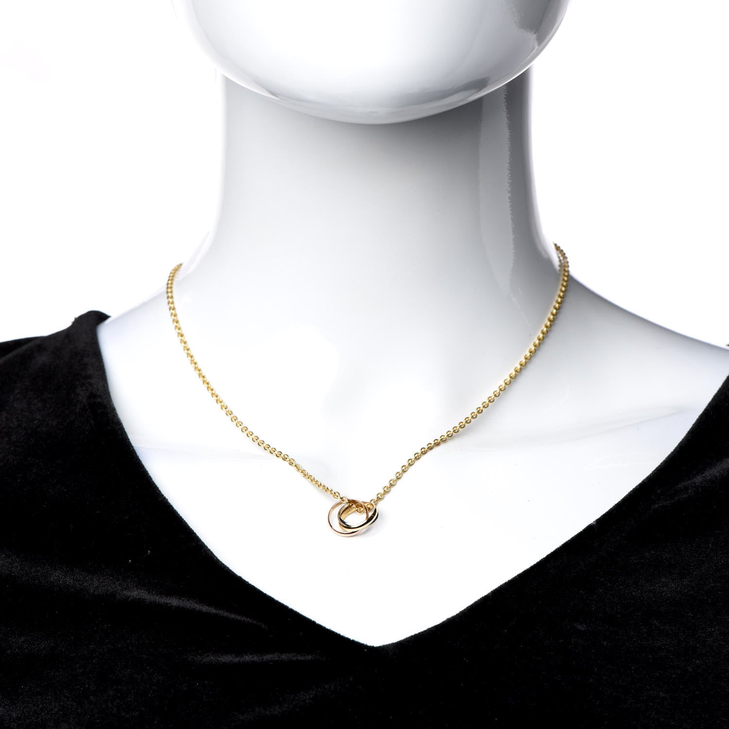 Tiffany CARTIER 18K Pink Yellow White Gold Trinity Pendant Necklace 2 of 5