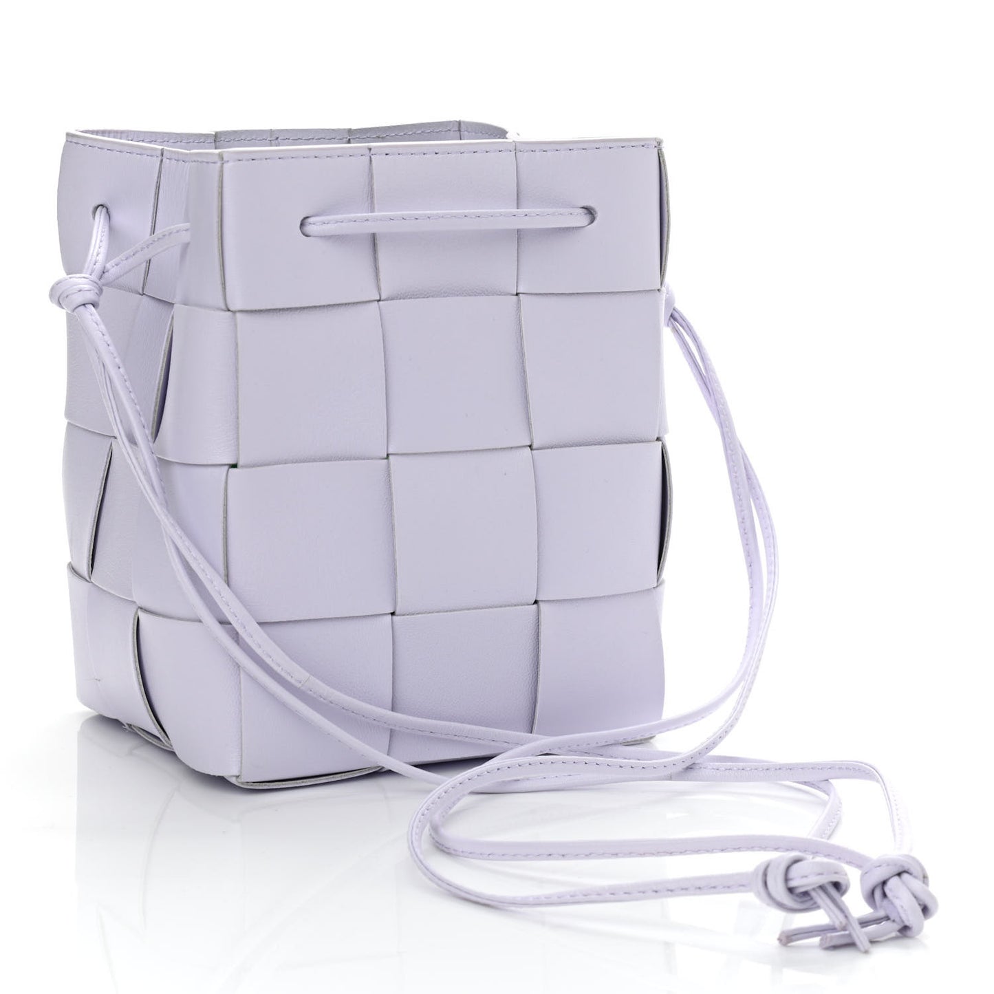Calfskin Intreccio Small Cassette Bucket Bag Mirth Washed