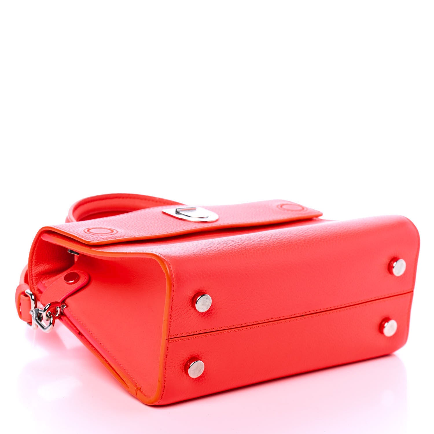 Christian Dior Grained Calfskin Mini Diorever Flap Fluorescent Goji Pink 3 of 4