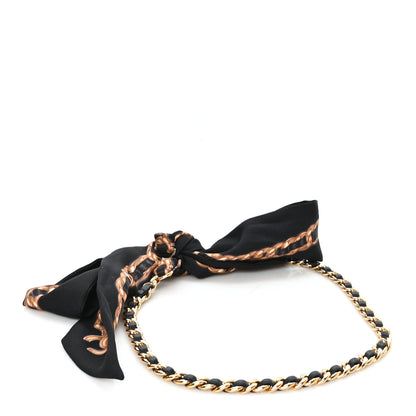Chanel Silk Lambskin Chain CC Bandeau Belt 90/36 Black 2 of 4