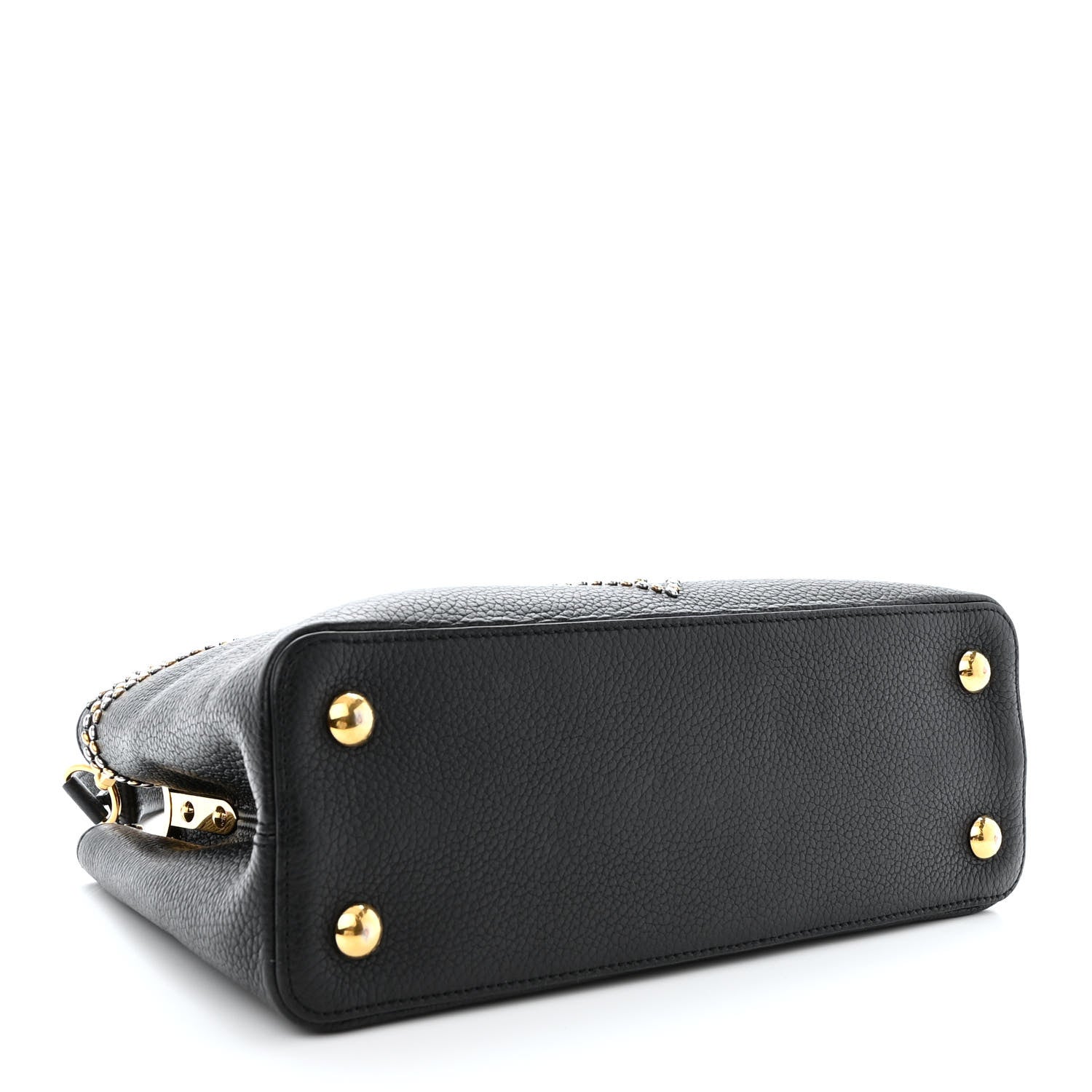 Louis Vuitton Taurillon Fleur De Lys Capucines PM Black 4 of 9