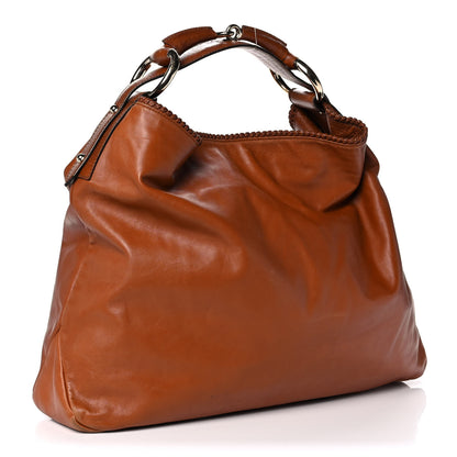 Gucci Calfskin Large Horsebit Chain Hobo Brown 3 of 11