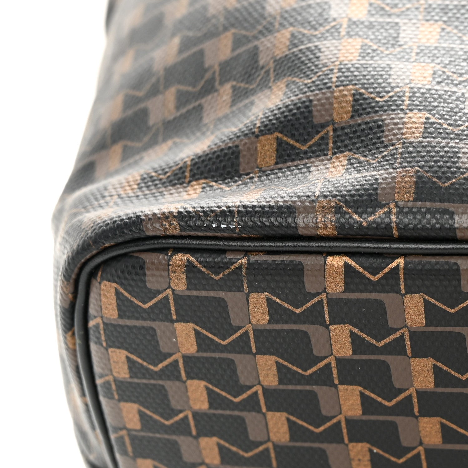 Moynat Grained Calfskin Canvas 1920 Oh! Tote Ruban MM Carbon Bronze 13 of 17