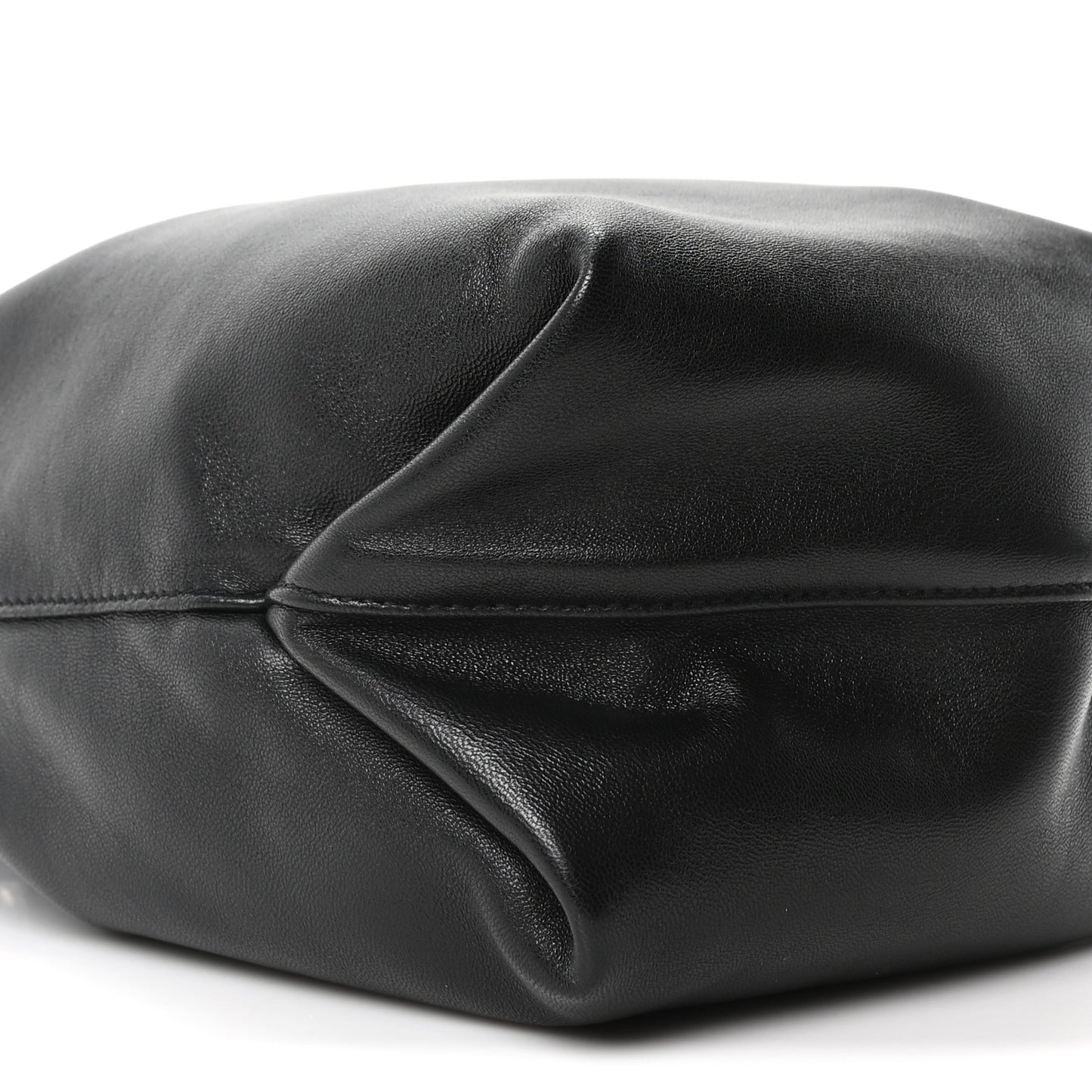 Lambskin Small Teddy Bucket Bag Black