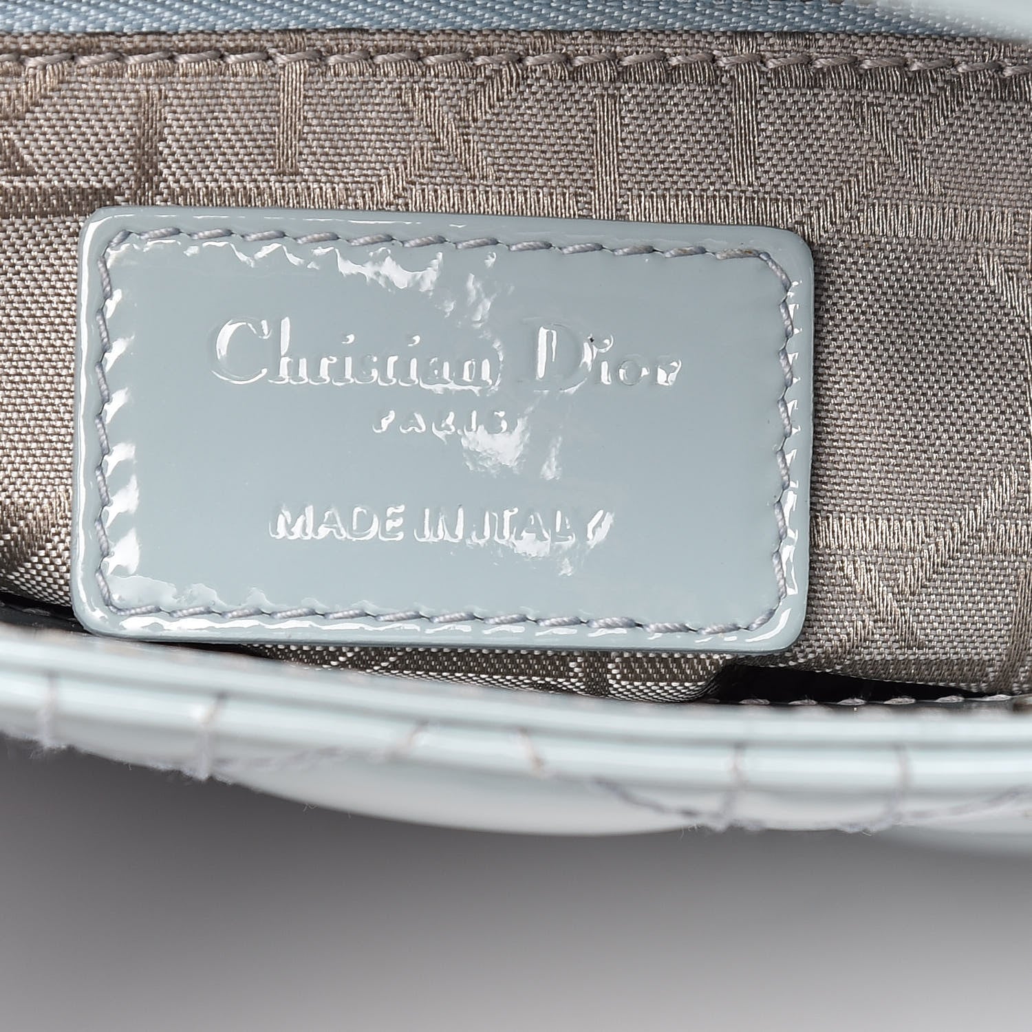 Christian Dior Patent Cannage Mini Lady Dior Light Blue 6 of 17