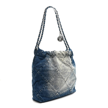 Chanel Denim Quilted Small Chanel 22 Blue 4 of 11